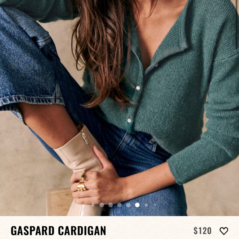 Sezane Gaspard Cardigan Sweater Sage